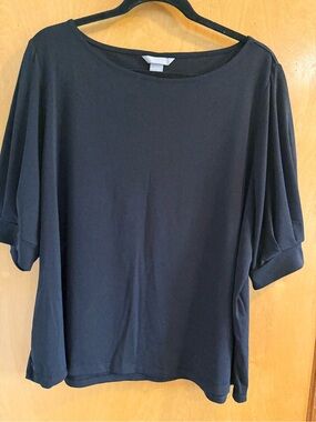 H&M Black Short Sleeve Boatneck Top